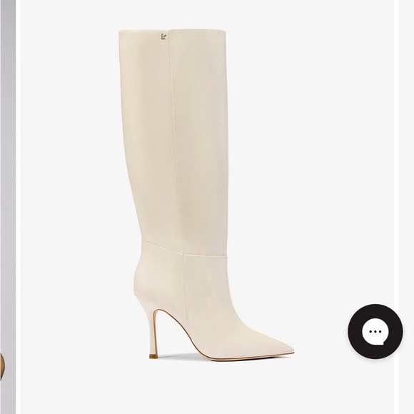 Larroude Shoes - Larroude Cream Heeled Boots Knee-High Stiletto
NWT
